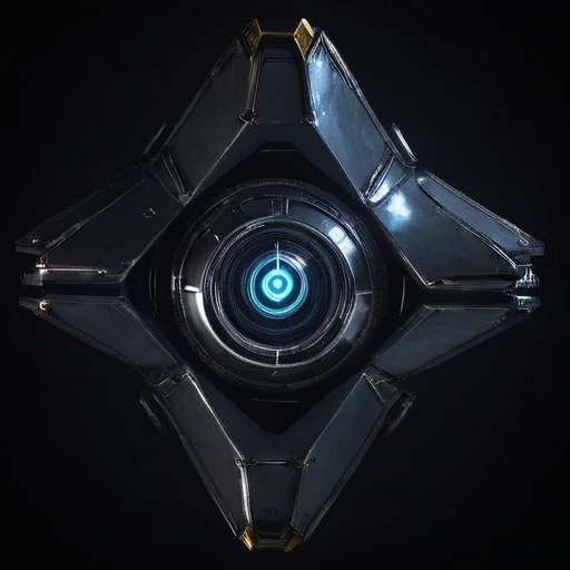 <lora:DghostXL:0.85> dghost, no humans, science fiction, one eyed, glowing, dark, black