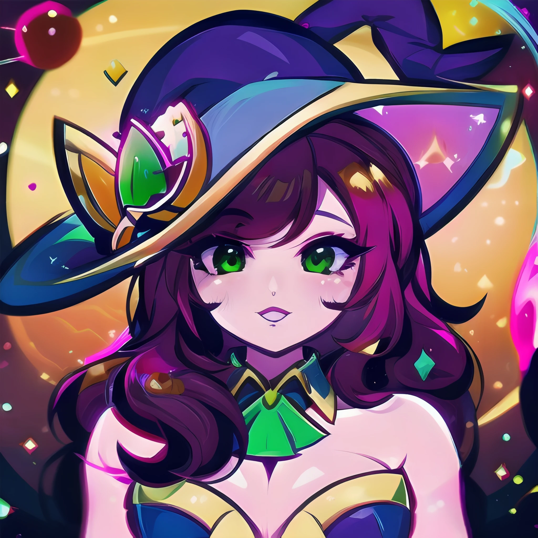 <lora:bewitchingnami_lol:1>, mermaid, looking at viewer, <lora:GoodHands-beta2:1>, purple hat, drawing
