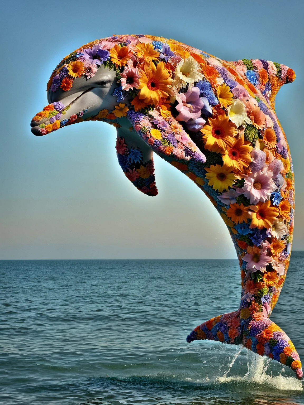 ais-flowery dolphin leaping out of the ocean, masterpiece, hdr <lora:Flowery_Style_SDXL:1>,<lora:EnvyBetterHiresFixXL01:0:hr=1>
