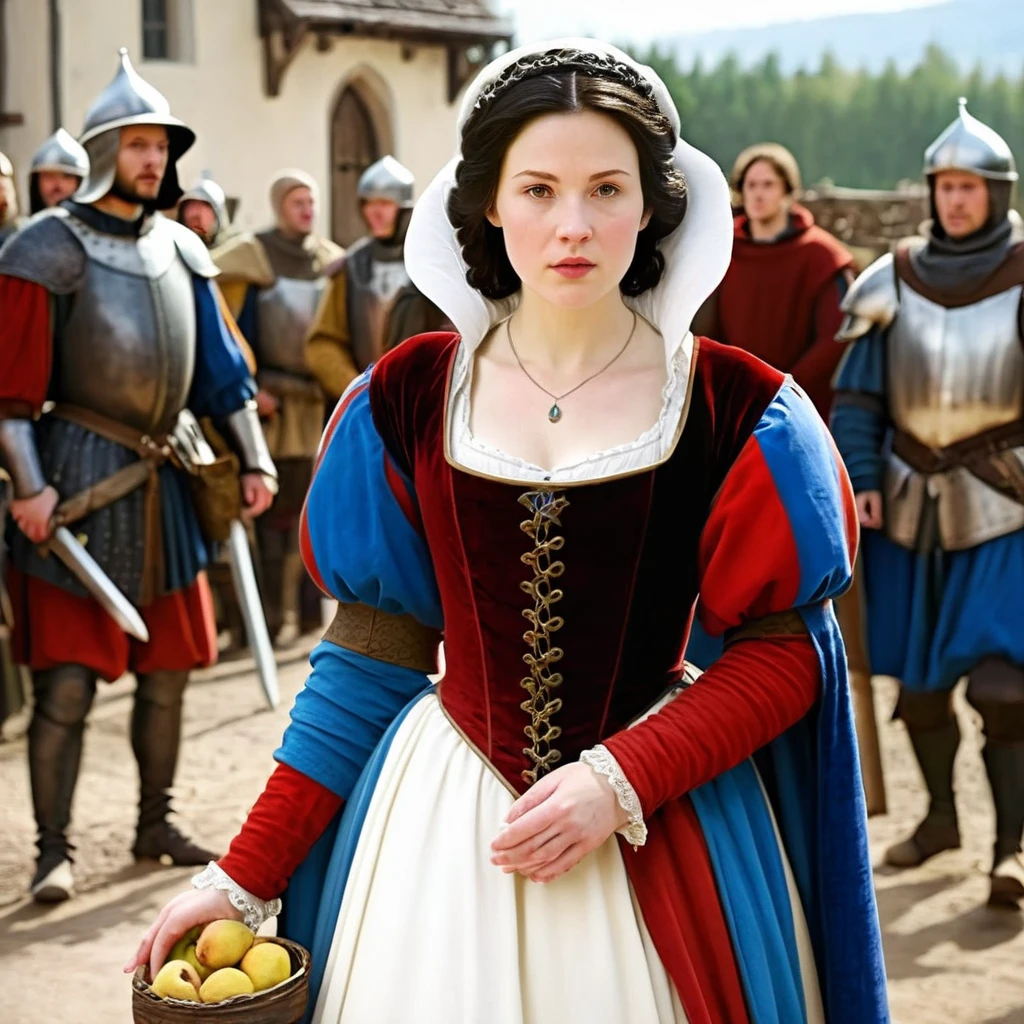 <lora:Snow White v3:1>
Snow White a young woman in middle ages In 1500s 15th Century