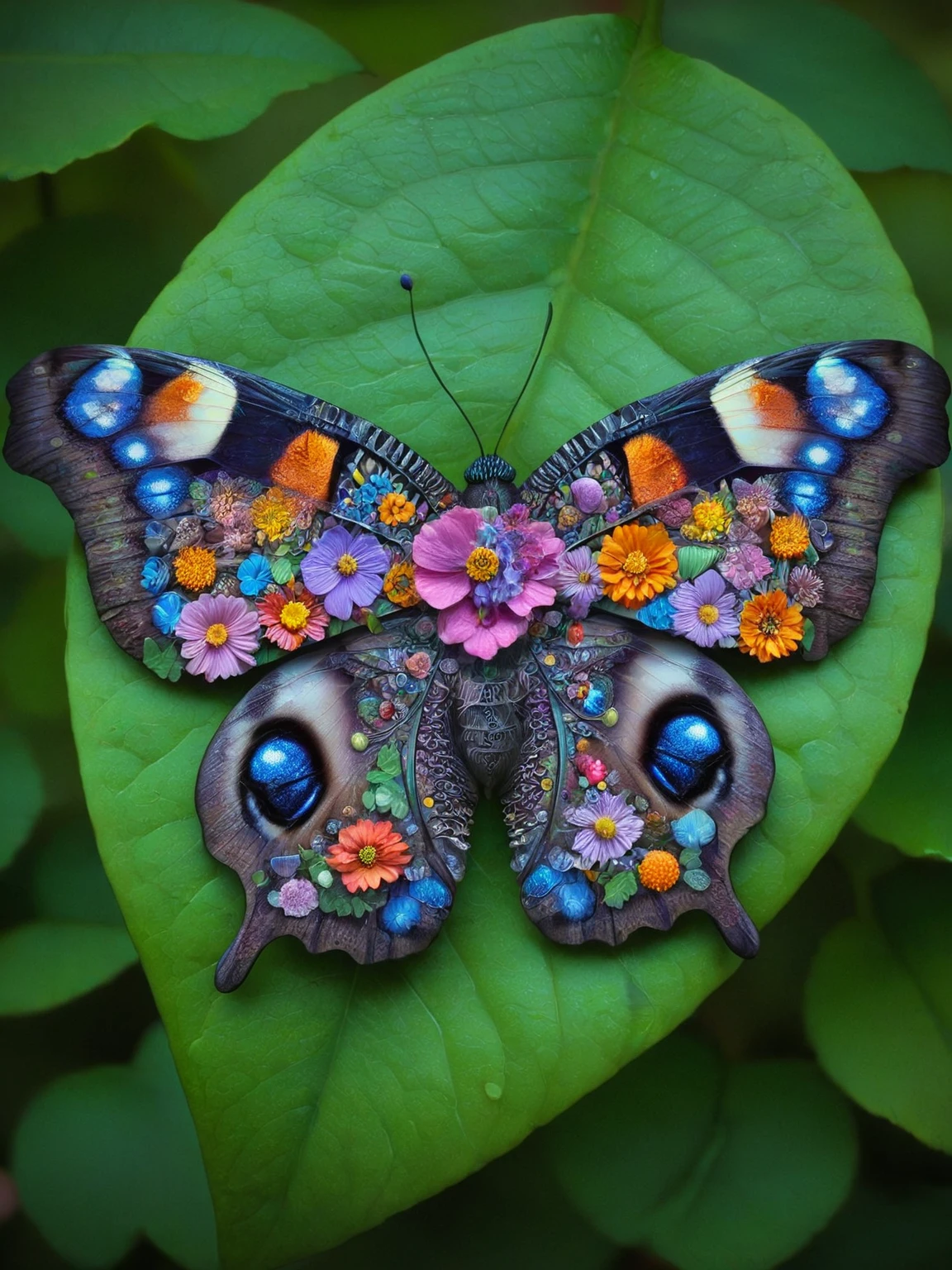 An ais-flowery butterfly sat on a leaf <lora:Flowery_Style_SDXL:1>,<lora:EnvyBetterHiresFixXL01:0:hr=1>