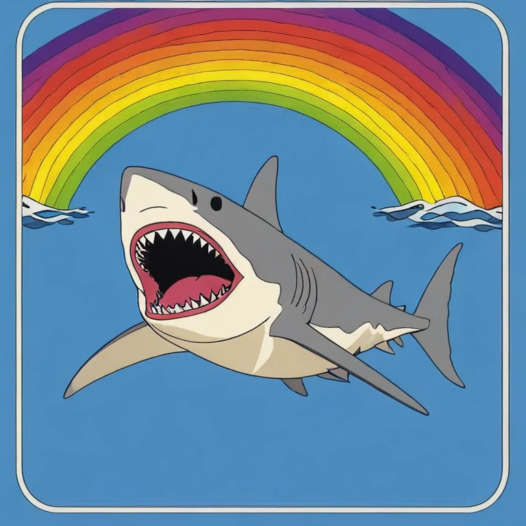 icon of shark, simplified icon, minimalism, rainbow, by activision <lora:Activision_Atari_Art_Style_XL-000009:1>