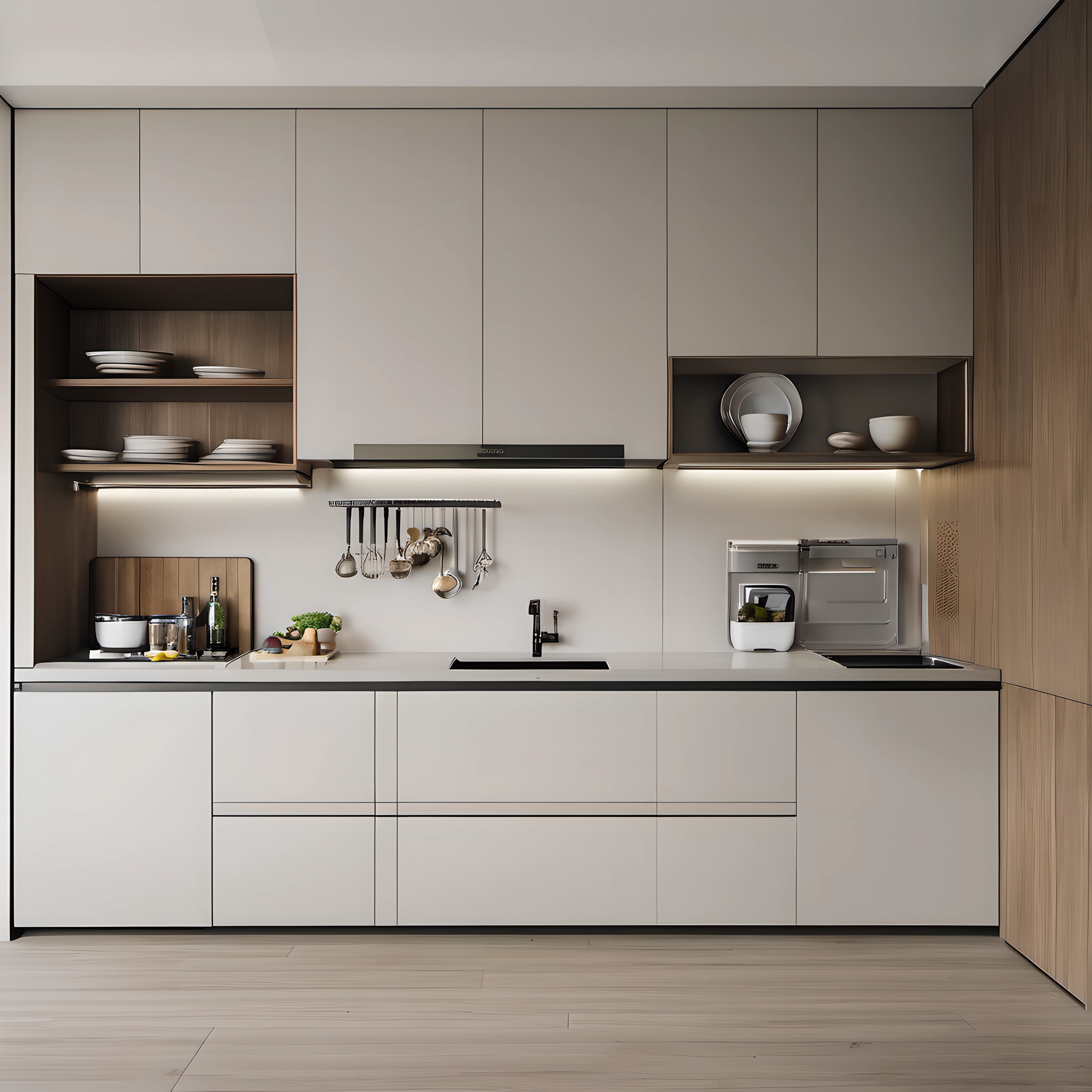 interior design,kitchen,cabinet,simple styling,minimalist style,dishwasher,<lora:shinei-000008:0.6>,