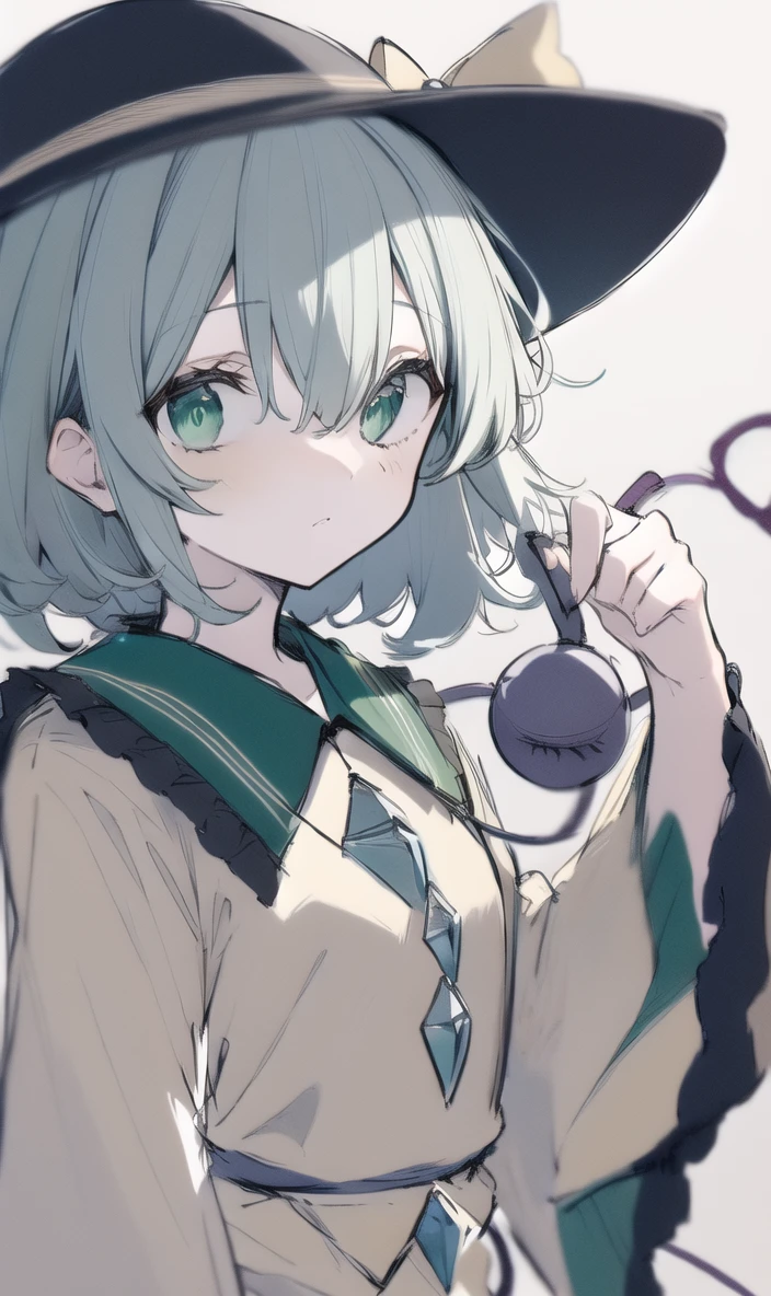 finely detail, Depth of field,best quality, illustration,highres,intricate detail, an extremely delicate and beautiful ,
1girl, hat,hat bow,green hair,green eyes,yellow shirt,,long sleeves, wide sleeves,komeiji koishi,short hair,
<lora:KomeijiKoishi:0.5>
<lora:Grey blizzard hard:0.75>