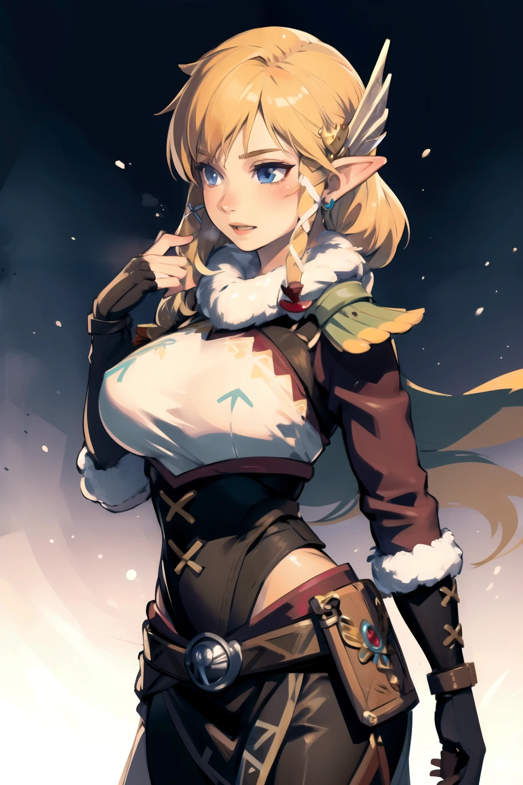 (masterpiece), (best quality),
detailed face,  1girl, solo,
snowlink, blonde hair, boobs, hair ornament, jewelry <lora:LinkSnow:0.6>