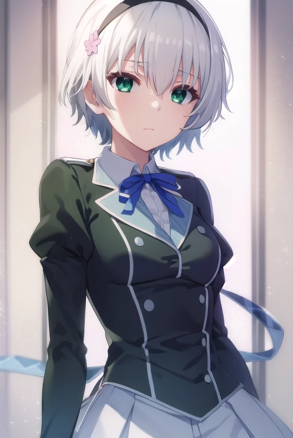 shizukukurogane, <lora:shizuku kurogane s1-lora-nochekaiser:1>,
shizuku kurogane, short hair, hair ornament, (green eyes:1.3), flower, white hair, hairband, hair flower,
BREAK skirt, long sleeves, school uniform, juliet sleeves,
BREAK indoors, classroom,
BREAK looking at viewer, (cowboy shot:1.5),
BREAK <lyco:GoodHands-beta2:1>, (masterpiece:1.2), best quality, high resolution, unity 8k wallpaper, (illustration:0.8), (beautiful detailed eyes:1.6), extremely detailed face, perfect lighting, extremely detailed CG, (perfect hands, perfect anatomy),