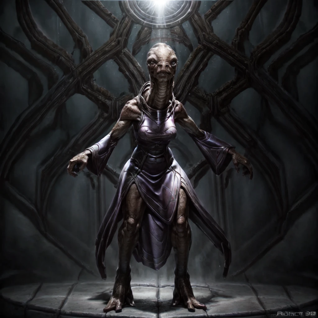<lora:prophets-000005 (1):.7>prophet, female, alien, full view, solo, hunchback <lora:more_details:0.6>dress ceremonial