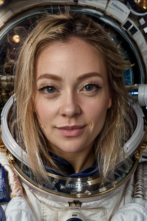 <lora:Cherry_Healey:1> masterpiece, best quality, detailed face, 1girl, solo, realistic, c1873h, blonde_hair, astronaut, space, stars