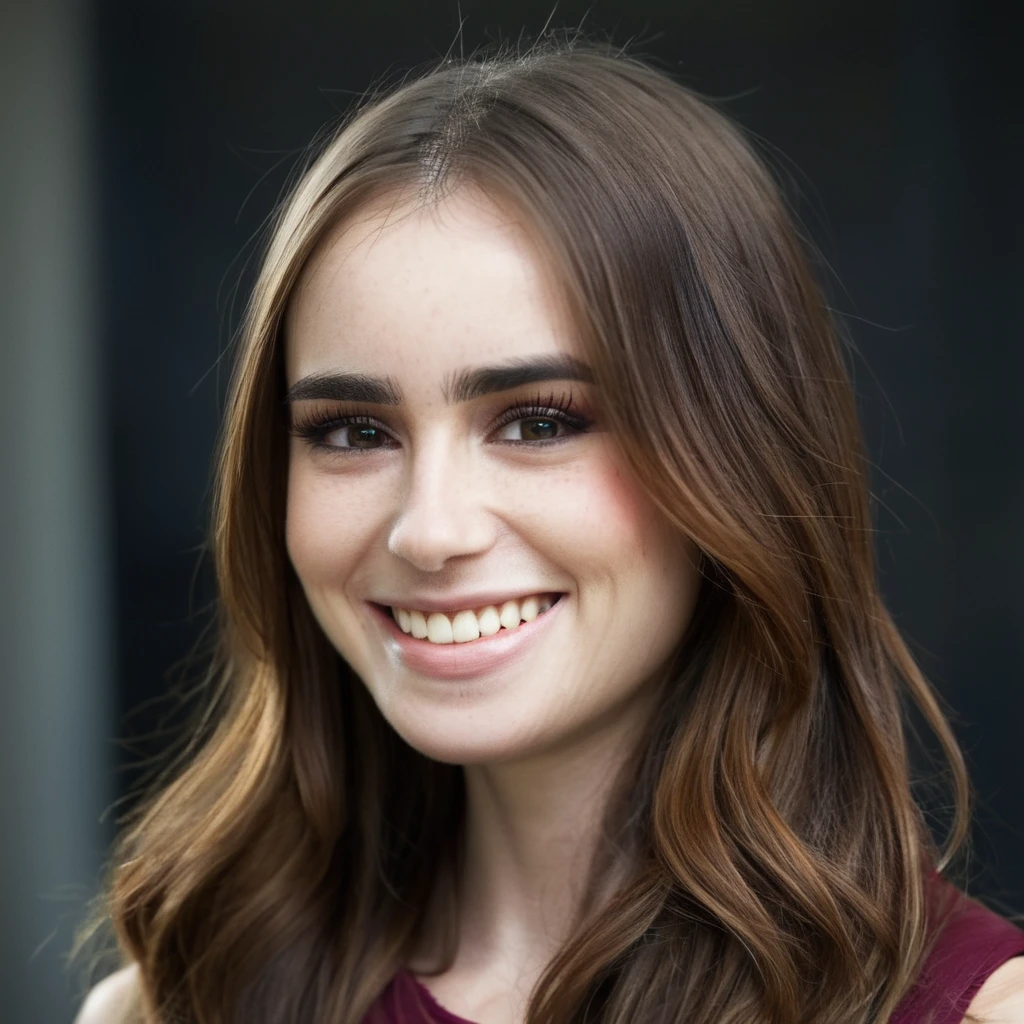 Super high res portrait skin texture photo of a woman with long straight hair smiling,f /2.8, Canon, 85mm,cinematic, high quality, skin texture, looking at the camera, <lora:licollins2_xl_2_standard-000094:1>