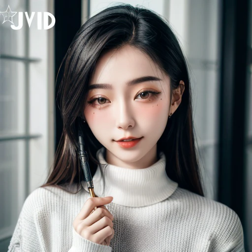 <lora:piaoge_sd15_512_128_64_v1-000003:1>piaoge,1girl,solo,looking at viewer, wearing a turtleneck sweater, epiCRealism