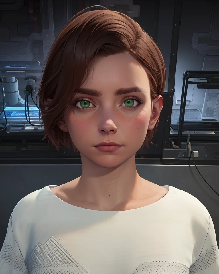beta, green eyes, short brown hair,
white shirt, short sleeves, white pants, shoes, looking at viewer,
upper body,solo,
science fiction,
(insanely detailed, beautiful detailed face, masterpiece, best quality),<lora:beta:0.8>,