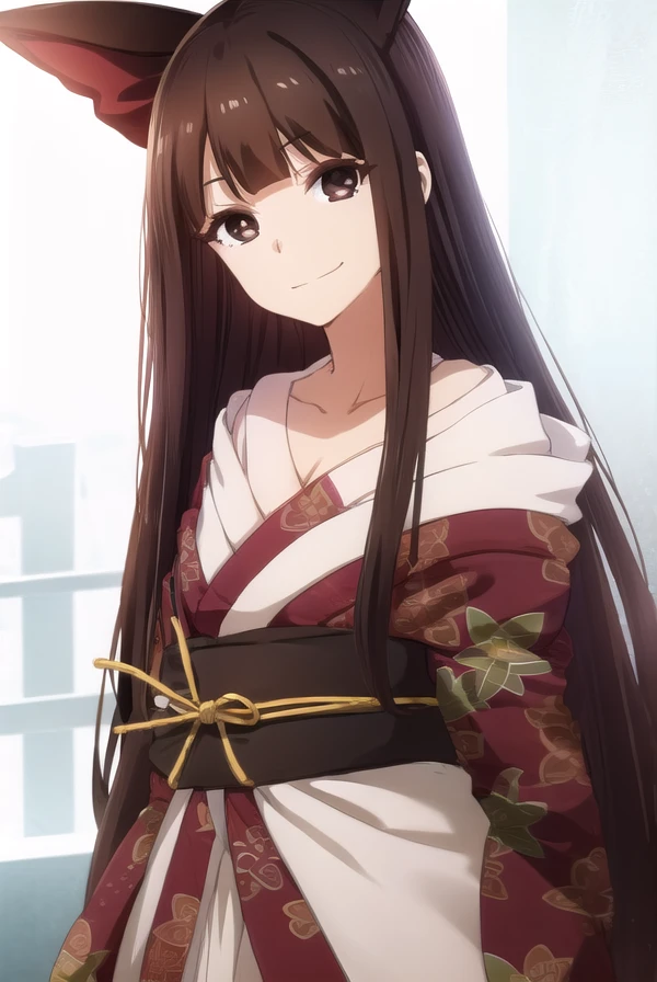 nenesaikyou, <lora:nene saikyou s1-lora-nochekaiser:1>,
nene saikyou, long hair, bangs, black hair, (brown eyes:1.5), bow, hair bow, blunt bangs, hime cut, red bow, smile,
BREAK bare shoulders, collarbone, japanese clothes, kimono, off shoulder,
BREAK indoors, classroom,
BREAK looking at viewer, (cowboy shot:1.5),
BREAK <lyco:GoodHands-beta2:1>, (masterpiece:1.2), best quality, high resolution, unity 8k wallpaper, (illustration:0.8), (beautiful detailed eyes:1.6), extremely detailed face, perfect lighting, extremely detailed CG, (perfect hands, perfect anatomy),