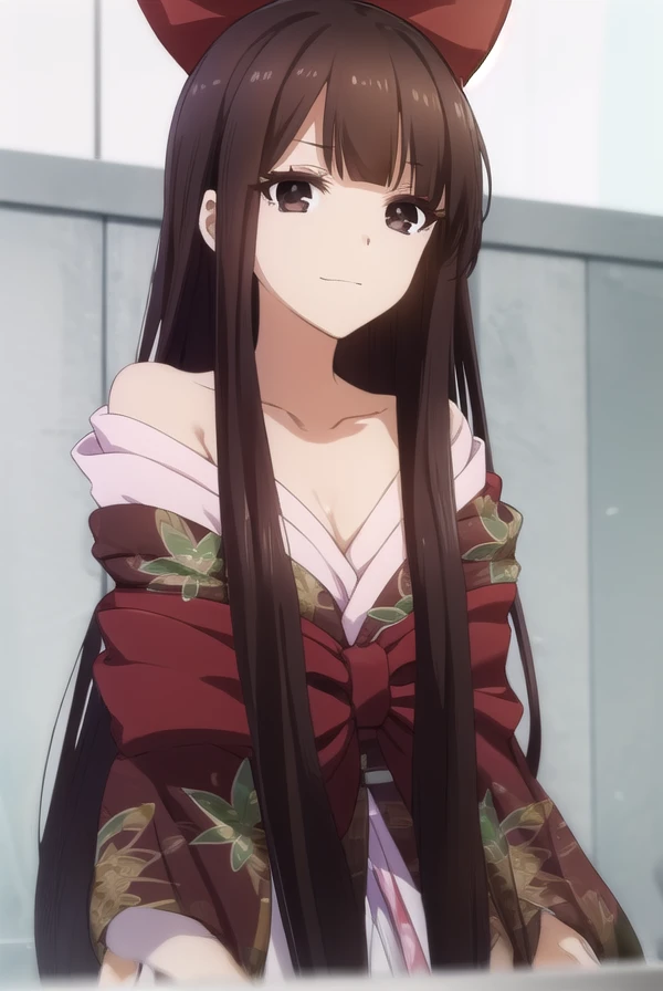 nenesaikyou, <lora:nene saikyou s1-lora-nochekaiser:1>,
nene saikyou, long hair, bangs, black hair, (brown eyes:1.5), bow, hair bow, blunt bangs, hime cut, red bow, smile,
BREAK bare shoulders, collarbone, japanese clothes, kimono, off shoulder,
BREAK indoors, classroom,
BREAK looking at viewer, (cowboy shot:1.5),
BREAK <lyco:GoodHands-beta2:1>, (masterpiece:1.2), best quality, high resolution, unity 8k wallpaper, (illustration:0.8), (beautiful detailed eyes:1.6), extremely detailed face, perfect lighting, extremely detailed CG, (perfect hands, perfect anatomy),