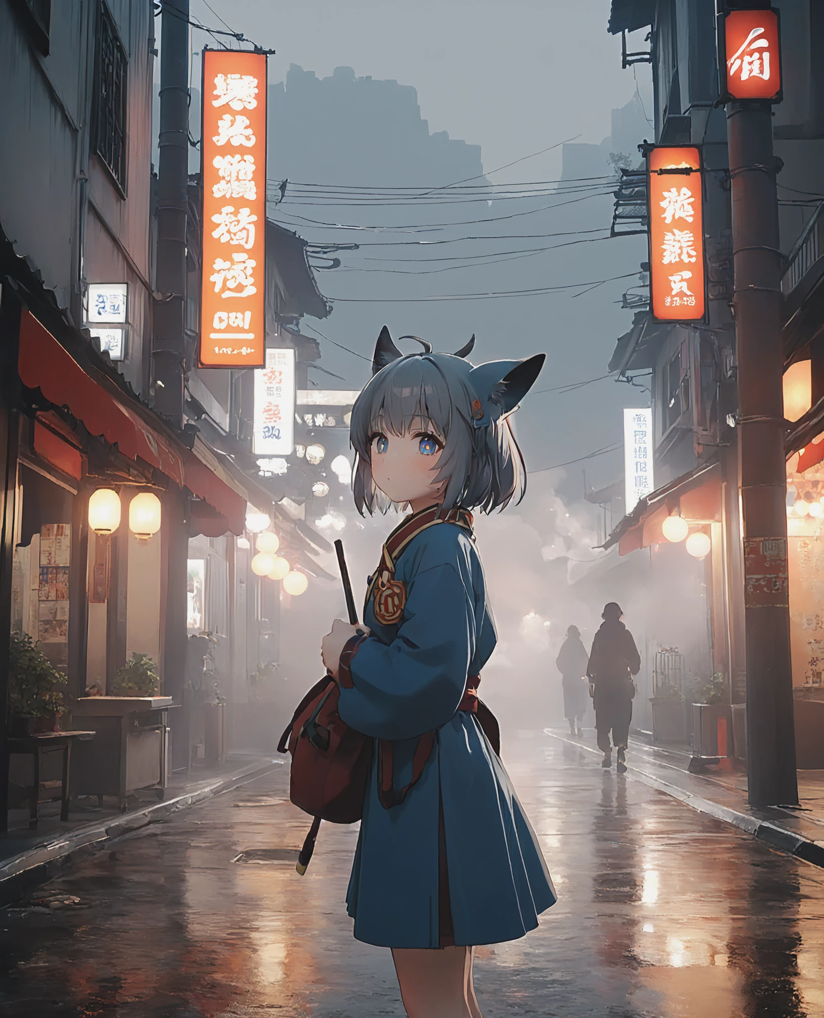 anime 3d poster by D. Jun,(no human:1.3),by Mo Xiang Tong Xiu,by Igarashi Daisuke,Unreal Engine render,anime vintage colors,bokeh,ultra realistic,foggy,smoke,daz 3d,octane render,trending on artstation,volumetric light,cinematic poster,octane render,(redshift render:0.78),ultra realistic,oil painting,