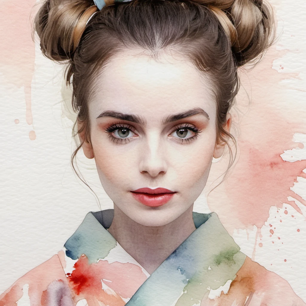 A watercolor painting of the face of a woman wearing a kimono,subtle colors, minimalist, faint,  <lora:licollins2_xl_2_standard-000094:0.9>