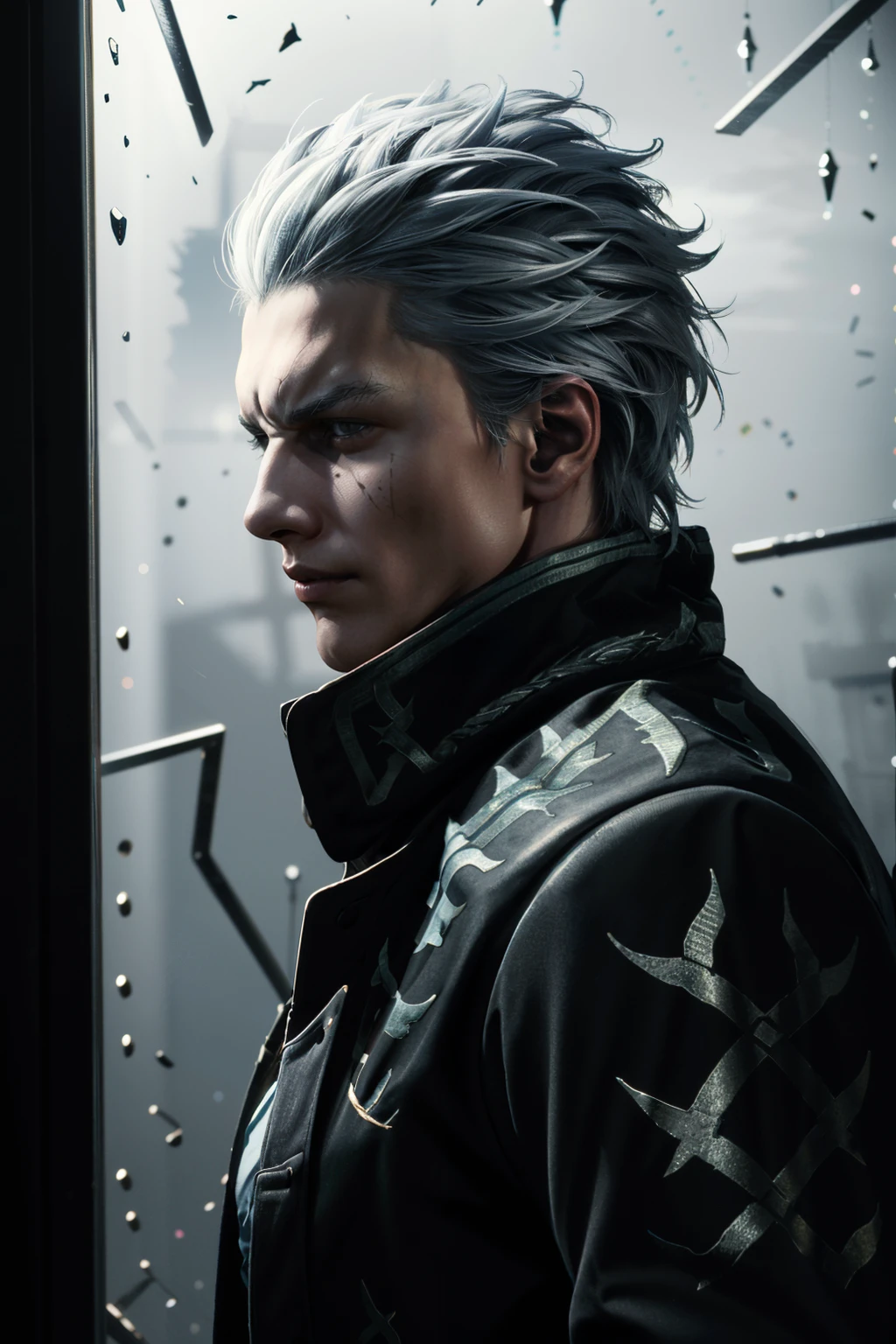 ((ultra detailed, masterpiece, absurdres))
<lora:DMC5Vergil:0.9>
DMC5Vergil, 1boy, solo, short hair, white hair, Athletic activewear, gym setting with dramatic sidelight, dynamic posing, showcasing fitness