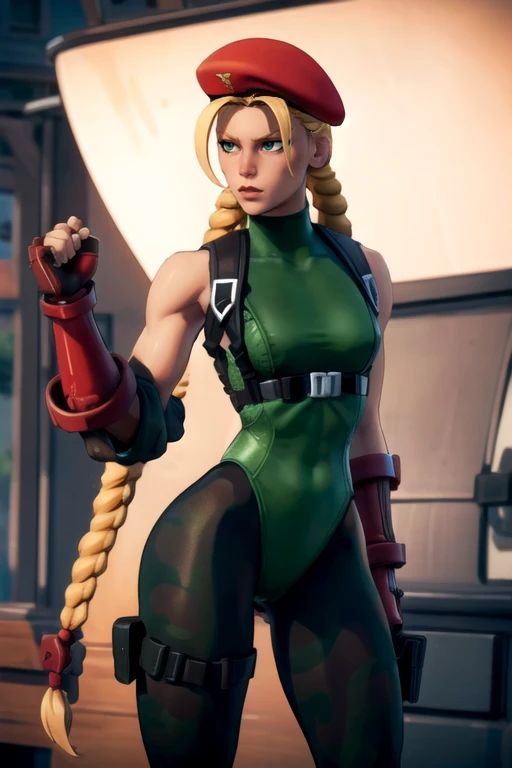 street fighter cammy, showing armpits and pussy, half naked, full body.
