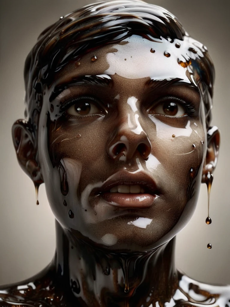 schizophrenia as an animal, hyperrealistic, , foreshortening, by Stefan Gesell <lora:ral-motoroil-sdxl:1> made of ral-motoroil