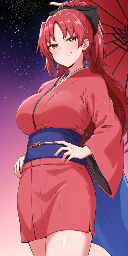 <lora:kyouko_sakuraV2:0.7> kyouko_sakura, huge_breasts, standing, solo, kimono, starry_sky,, masterpiece, best quality, detailed face, detailed eyes, highres,