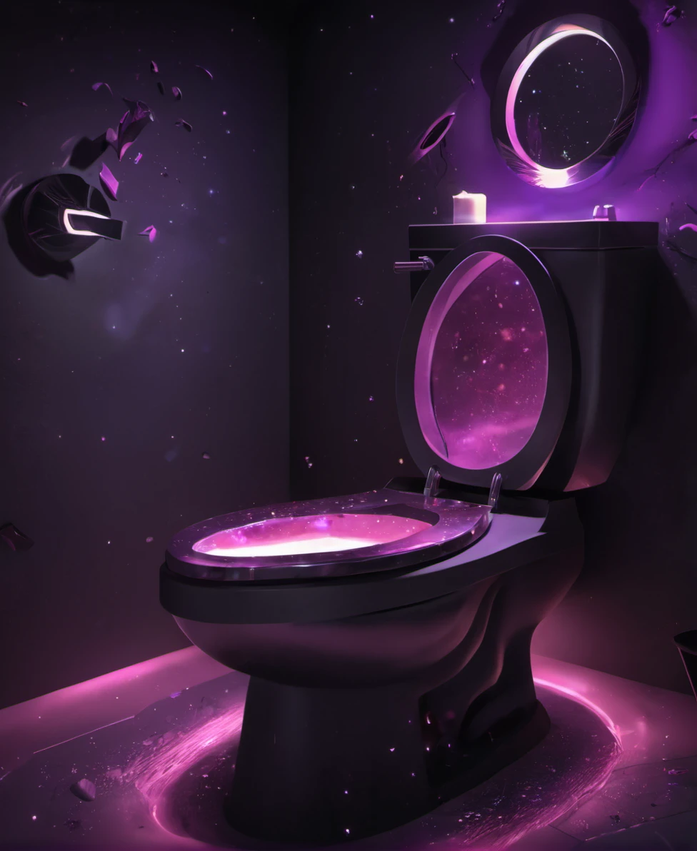 csmicvoid toilet,cinematic,50nm dof,bokeh,realistic,sharp focus,ultra detailed,128k uhd,awardwinning,trending on artstation,<lora:cosmicvoidxl-000004:1>,dense atmosphere,surging with power,epic,masterpiece