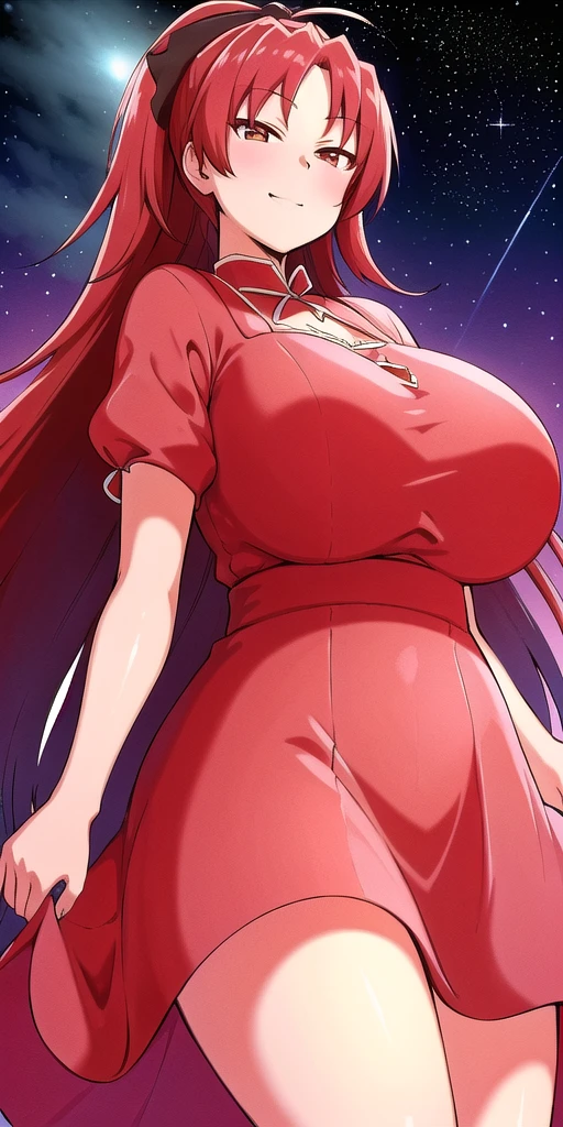 <lora:kyouko_sakuraV2:0.7> kyouko_sakura, huge_breasts, standing, solo, sundress, starry_sky,, masterpiece, best quality, detailed face, detailed eyes, highres,