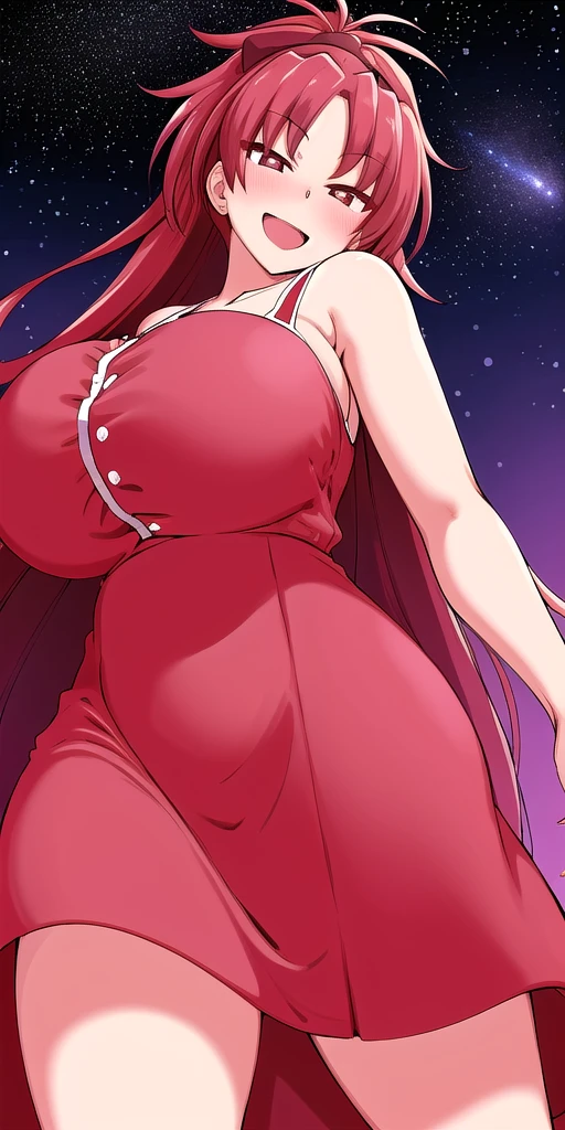 <lora:kyouko_sakuraV1:0.7> kyouko_sakura, huge_breasts, standing, solo, sundress, starry_sky,, masterpiece, best quality, detailed face, detailed eyes, highres,