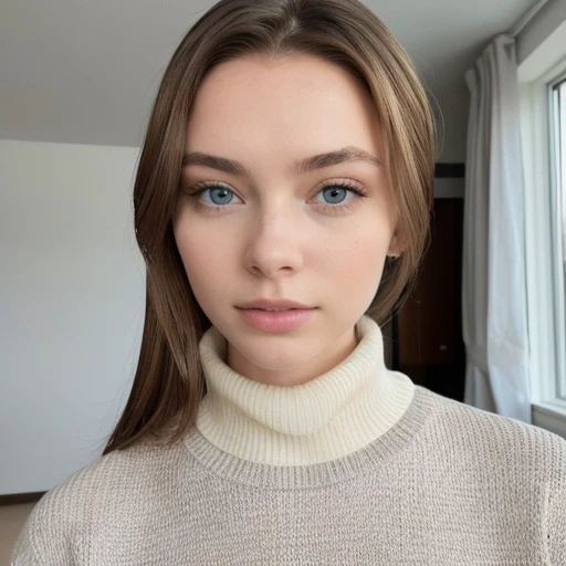 <lora:christinblack_sd15_512_128_64_v1:1>christinblack,1girl,solo,looking at viewer, wearing a turtleneck sweater, epiCRealism