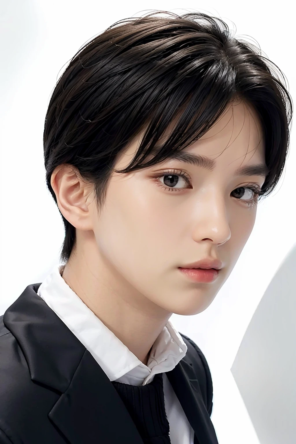 1man,black suit,white background, <lora:Mackenyu-04:1>
