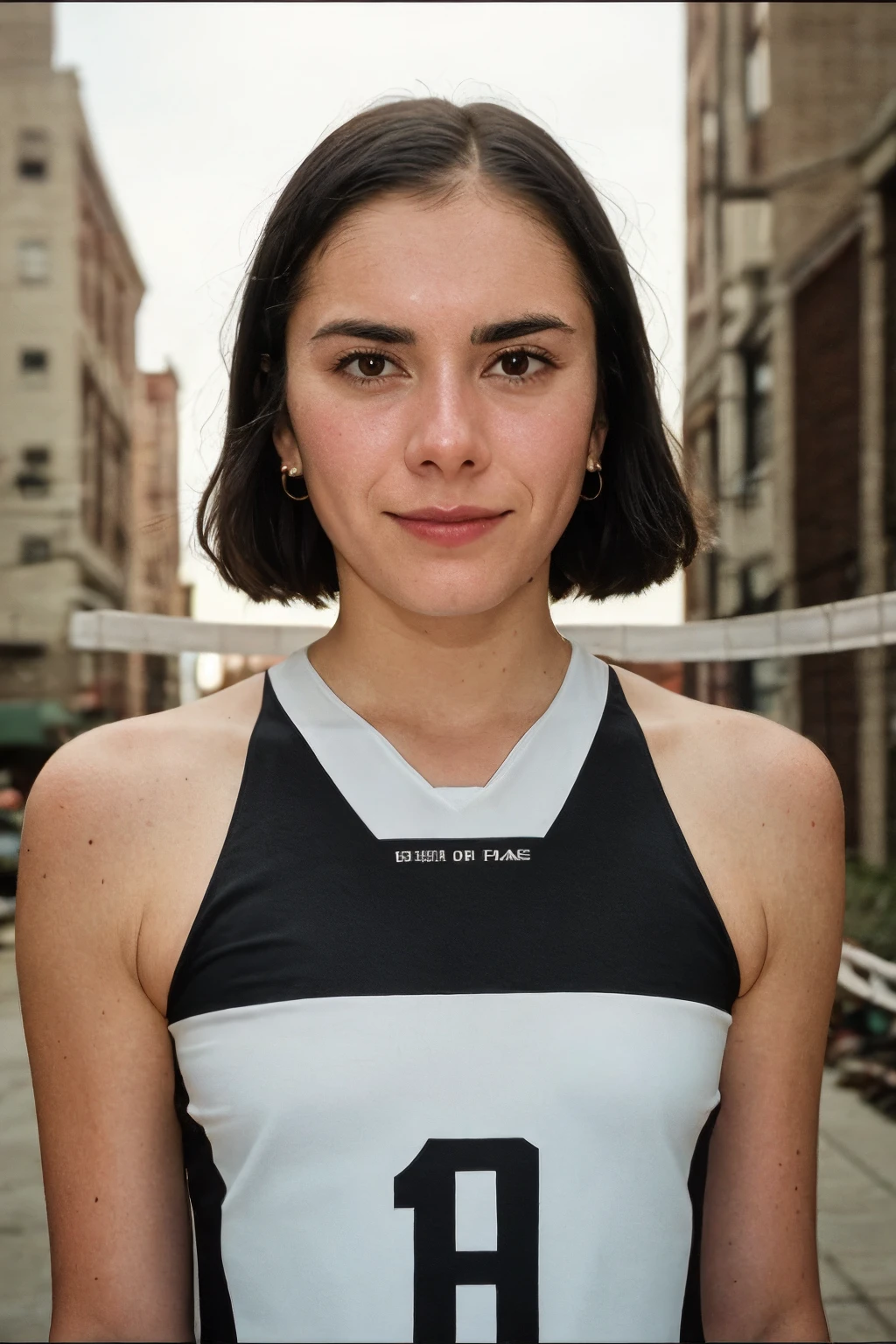 analog film photo solo, realistic, ((woman)), (((black hair))), (((sobbing))), silver drop earrings, (((volleyball outfit))), ((post apocalyptic wasteland, mutated creatures and cyborg monstrosities)), ((dynamic pose)), by Paul Lehr, <lora:PAseer-SD15-LCM Quick:1> <lora:ReaLora:.2> skin <lora:MStyle_-_Photography_Style:1> <lora:[UA]_-_Yuliya_Gerasymova:1> yuliyagerasymova . faded film, desaturated, 35mm photo, grainy, vignette, vintage, Kodachrome, Lomography, stained, highly detailed, found footage