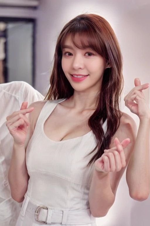 nice hand,perfect hand, <lora:GoodHands-beta2:1> 
YURICHEN,<lora:YURI:0.8>,1girl,(long hair:1),(sleeveless dress:1),cleavage,light smile,looking at viewer,8k,RAW photo,best quality,masterpiece,realistic,photo-realistic,(news anchor in front of big screen:1.3),(semi-backlit:1.5), <lora:LCM-LoRA_sd15:1>, <lora:add_detail:0.7>