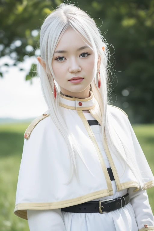 1girl,,(RAW photo, best quality), (realistic, photo-realistic:1.4), masterpiece, an extremely delicate and beautiful, extremely detailed, 2k wallpaper, Amazing, finely detail, extremely detailed CG unity 8k wallpaper, ultra-detailed, highres, soft light, beautiful detailed girl, extremely detailed eyes and face, beautiful detailed nose, beautiful detailed eyes,cinematic lighting,on a grassy meadow,perfect anatomy,slender body,<lora:frieren:1>,frieren, 1girl, long hair, (pointy ears), (twintails), jewelry, elf, earrings, capelet, white capelet, long sleeves, parted bangs, dress, belt, flower,(white hair:1.4)holding staff
<lora:tanezakiatsumi_lora:0.6>