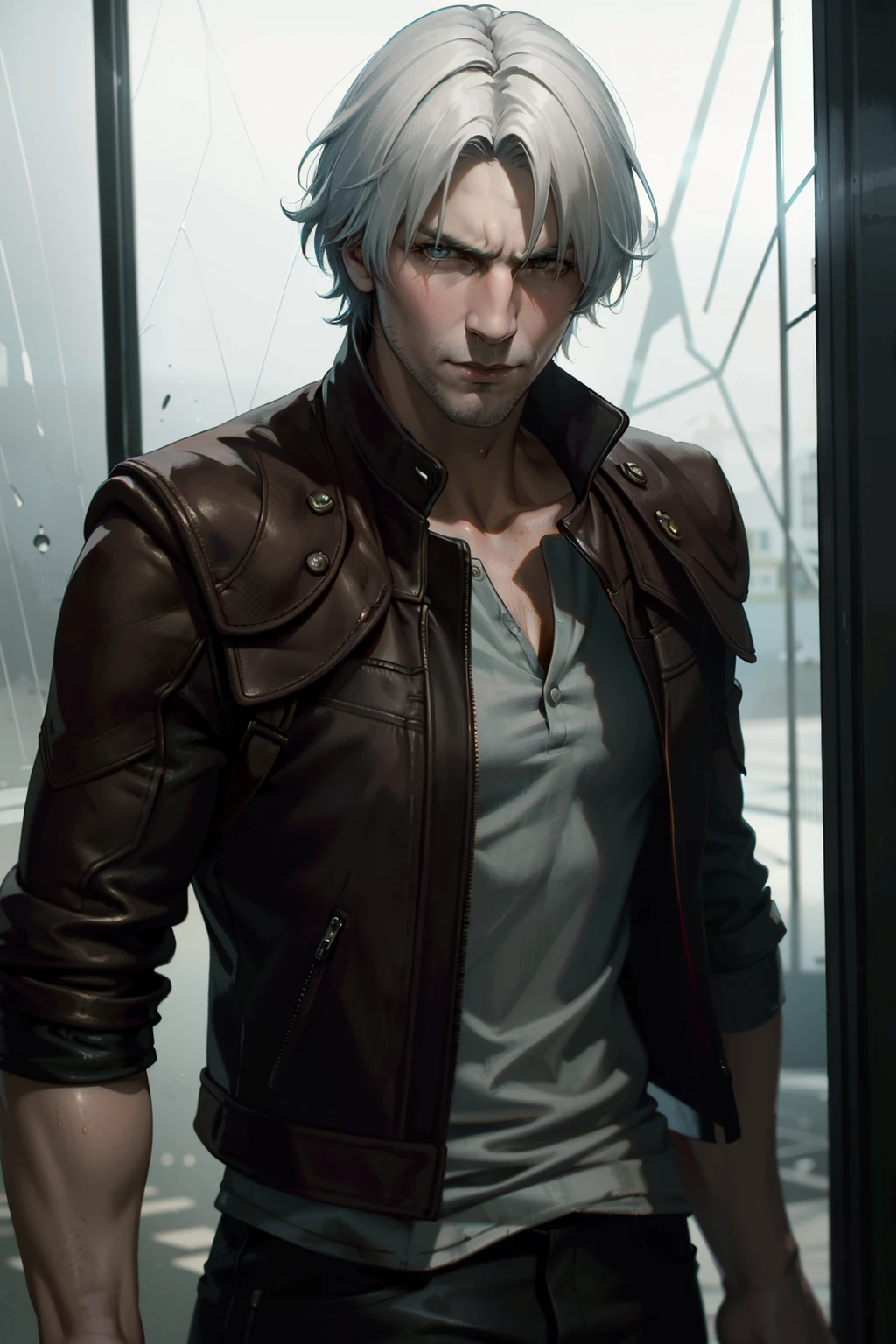 ((ultra detailed, masterpiece, absurdres))
<lora:DMC5Dante:0.9>
DMC5Dante, 1boy, solo, short hair, white hair, Vintage car garage, classic car backdrop, standing, rolled-up sleeves, mechanic vibe