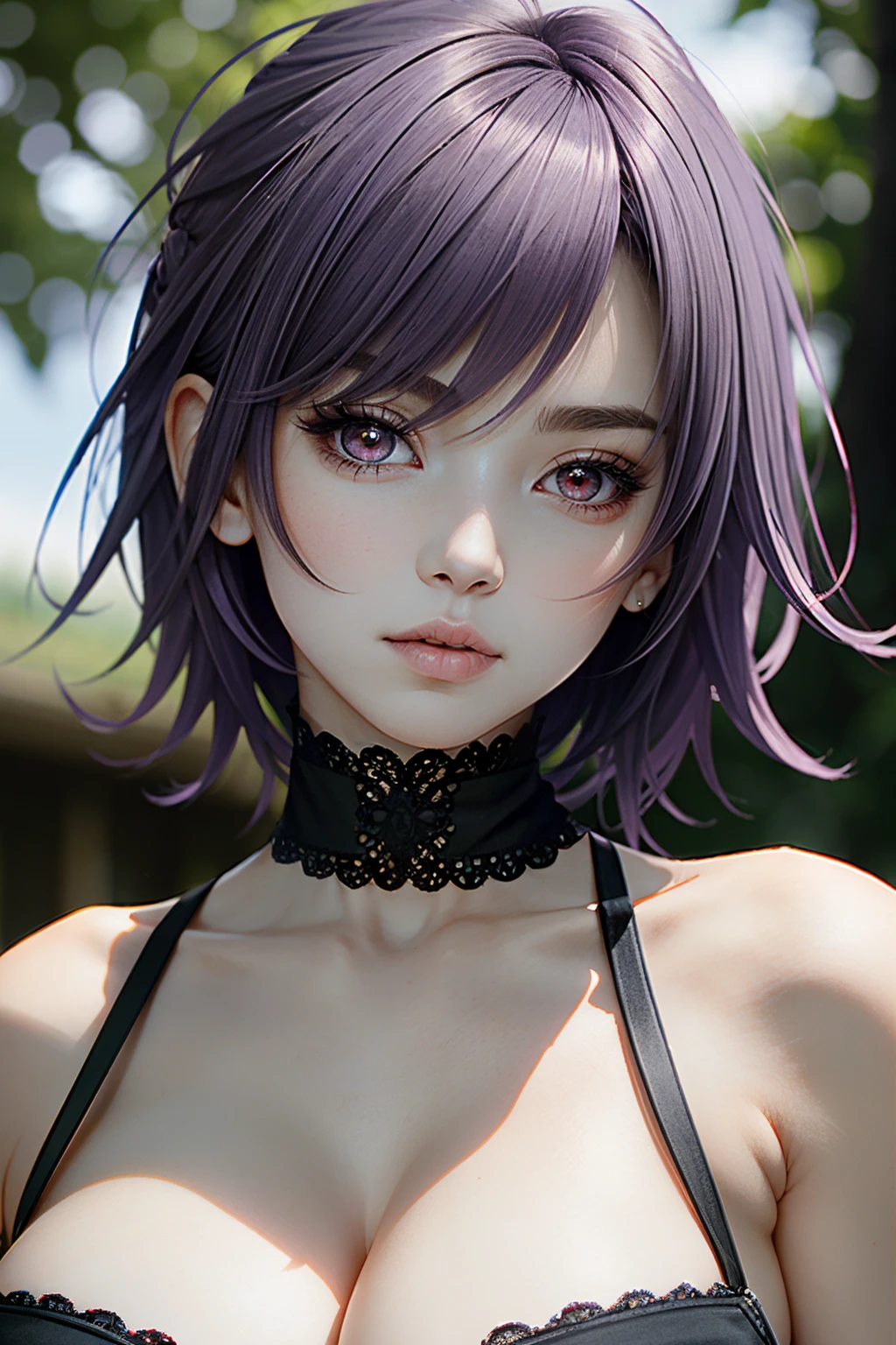 ((ultra detailed, masterpiece, absurdres))
 <lora:DOAAyane:0.9>
DOAAyane, 1girl, solo, short hair, red eyes, purple hair, portrait