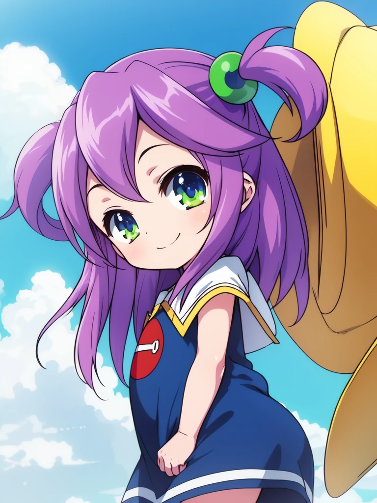 <lora:Eko:0.8>,ãEko, 1girl, soro, smile, under body, blue_dress, hat, child, chibi,
blue_sky,
 ï½asterpiece, high quality, very_high_resolution, large_filesize, full color,