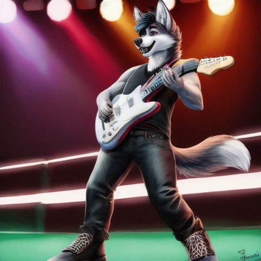 wolf o donnel, rocking out with his guitar, concert stage