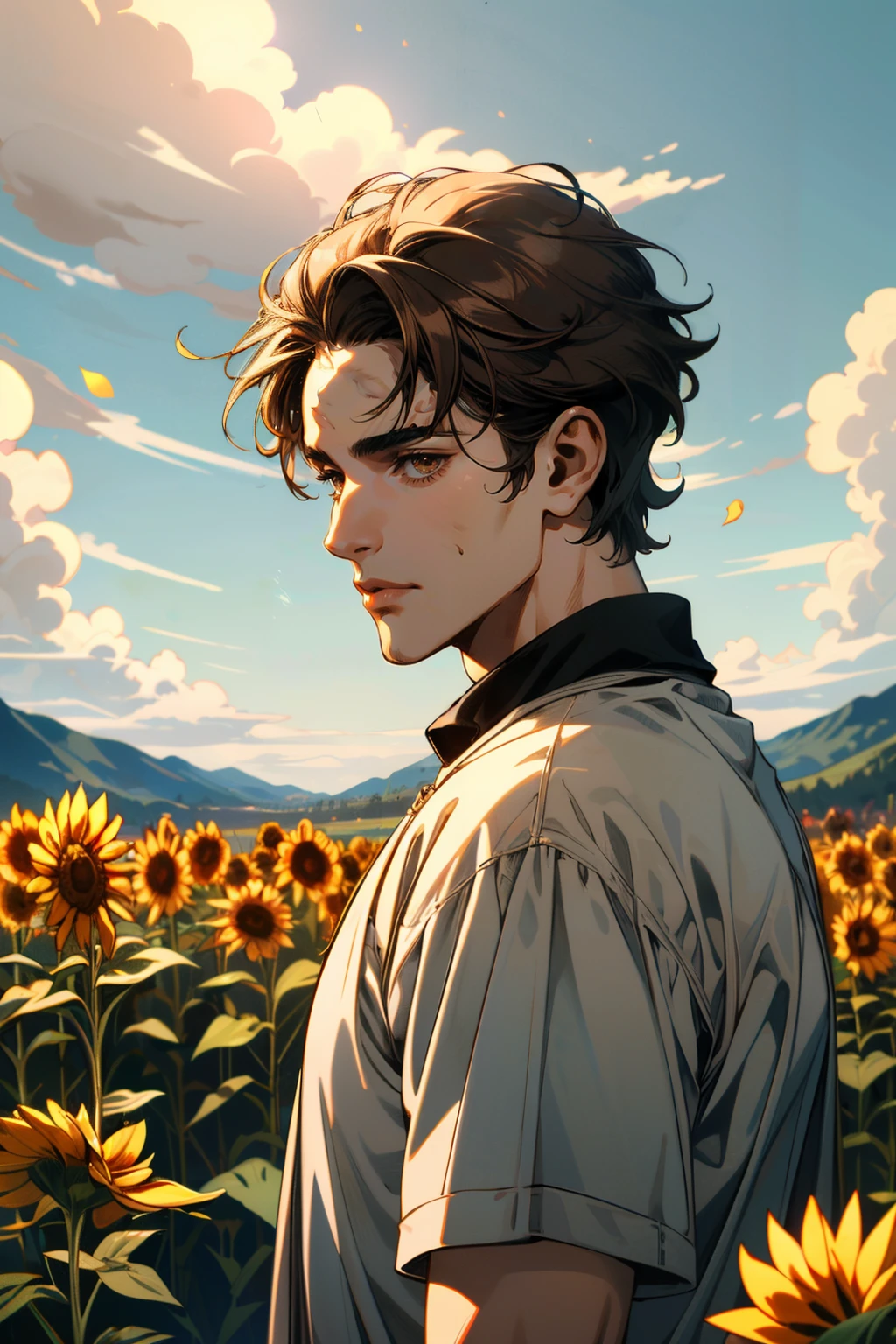 ((ultra detailed, masterpiece, absurdres))
<lora:UncSam:0.9>
UncSam, 1boy, solo, short hair, brown hair, Beachwear model in vibrant swim trunks, sitting pose on sand, sunset lighting, relaxed confidence