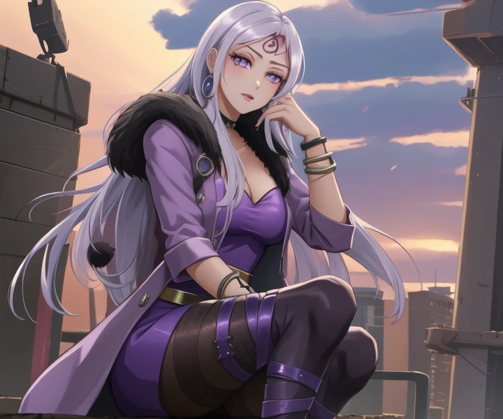 <lora:S-Force_Pla-Tina_v1:0.9>S-Force_Pla-Tina, 1girl, microdress, pantyhose, leg tattoo, purple legwear, jacket, open jacket,belt,forehead mark, (hyper extreme detailed),(masterpeace),(hyper extreme),(photorealistic),CG,(colour:1.2), beautiful lighting,light from the front,official art,beautiful art ,beautiful eyes,flat lines,dark light,perfect eyes,best quality,4k,8k,