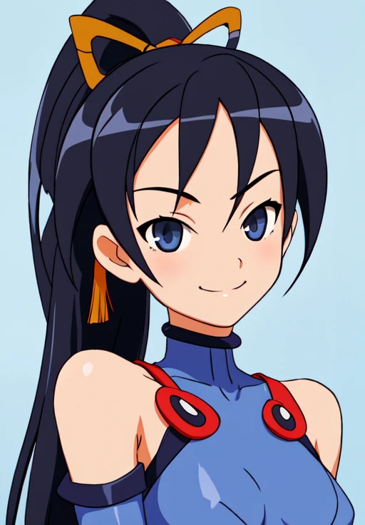 <lora:Sky_Girls:0.6>,Eika,smile,portrait,closed mouth,blue leotard