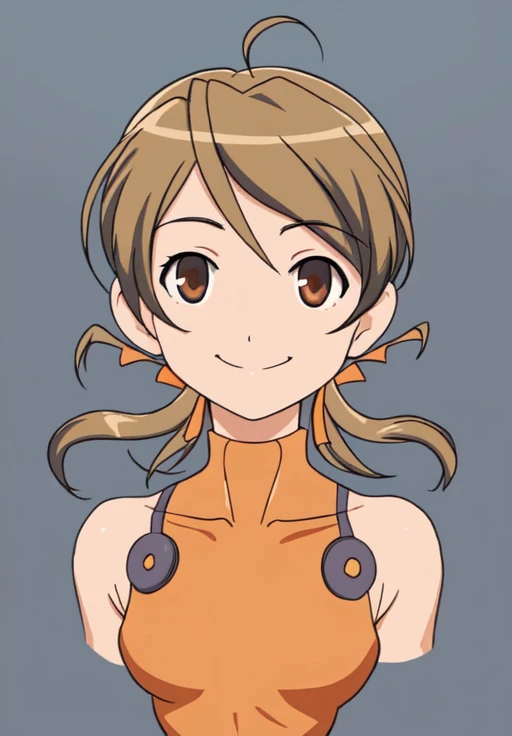 <lora:Sky_Girls:0.6>,Karen,smile,portrait,closed mouth,orange leotard,