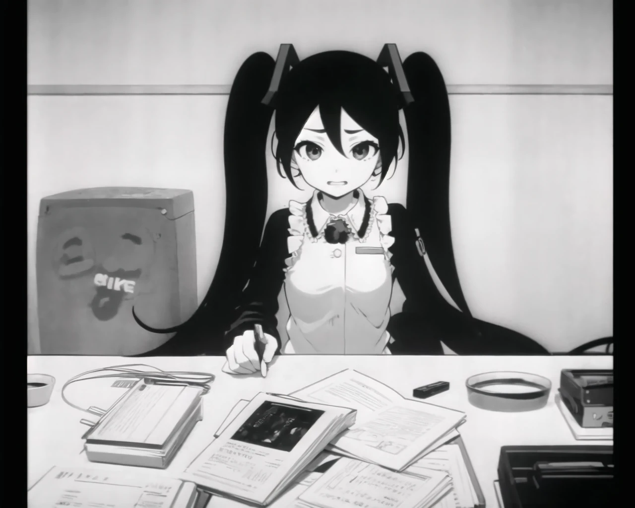 masterpiece, best quality,hatsune miku, 1girl, upper body  <lora:Hatsune Miku_558094:1>