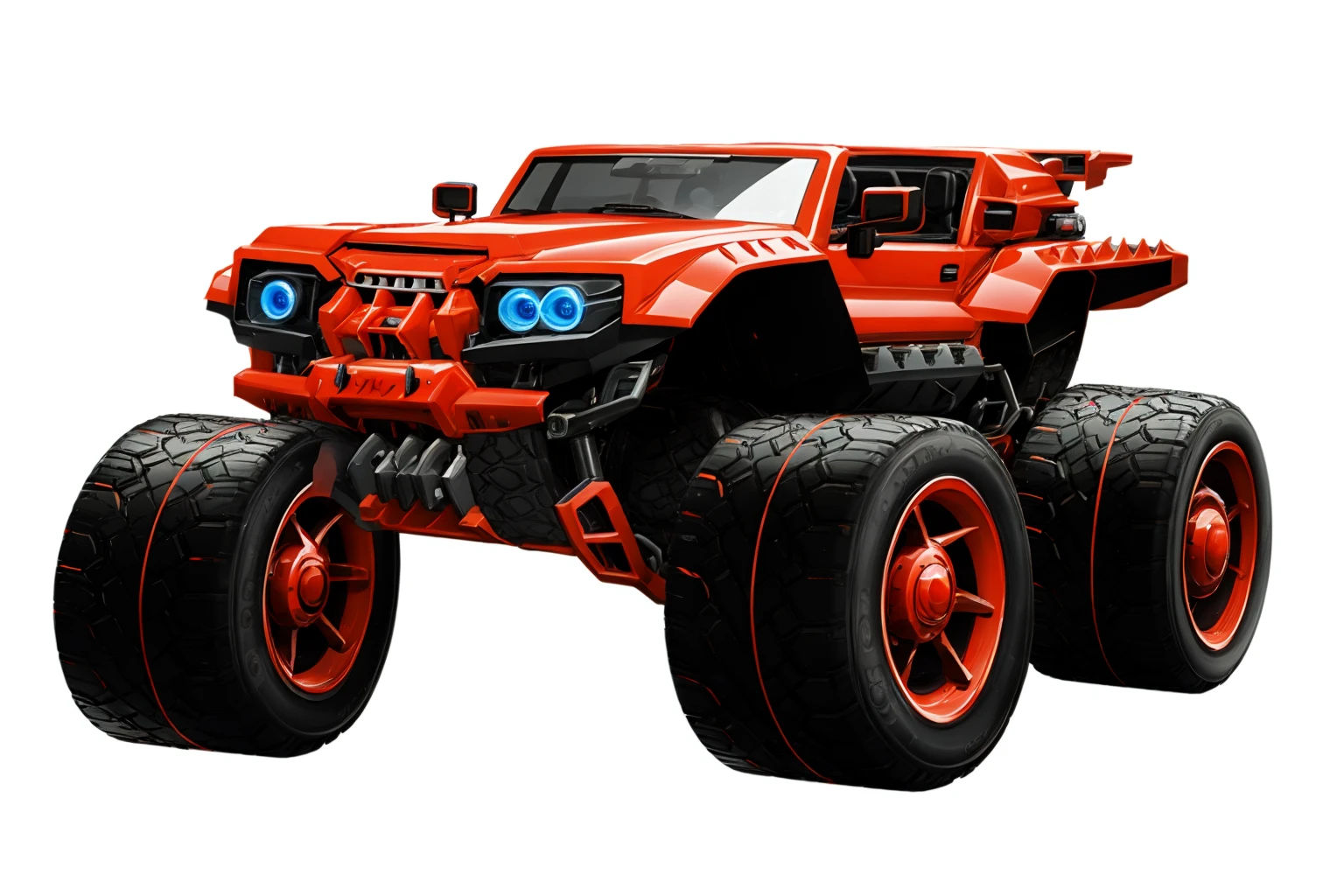 HEZI,QQ flying car design,cool styling,game racing design,no humans,vehicle focus,motor vehicle,white background,ground vehicle,wheel,simple background,tire,science fiction,car,motorcycle,teeth,robot,blue eyes,mecha,from side,cannon,drill,solo,steering wheel,sharp teeth,military vehicle,non-humanoid robot,<lora:qqé£è½¦è®¾è®¡-000003:0.7>,