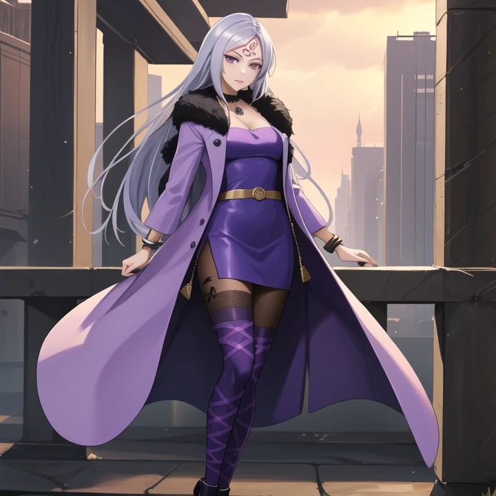 <lora:S-Force_Pla-Tina_v1:0.8>S-Force_Pla-Tina, 1girl, microdress, pantyhose, leg tattoo, purple legwear, jacket, open jacket,belt,forehead mark, (hyper extreme detailed),(masterpeace),(hyper extreme),(photorealistic),CG,(colour:1.2), beautiful lighting,light from the front,official art,beautiful art ,beautiful eyes,flat lines,dark light,perfect eyes,best quality,4k,8k,