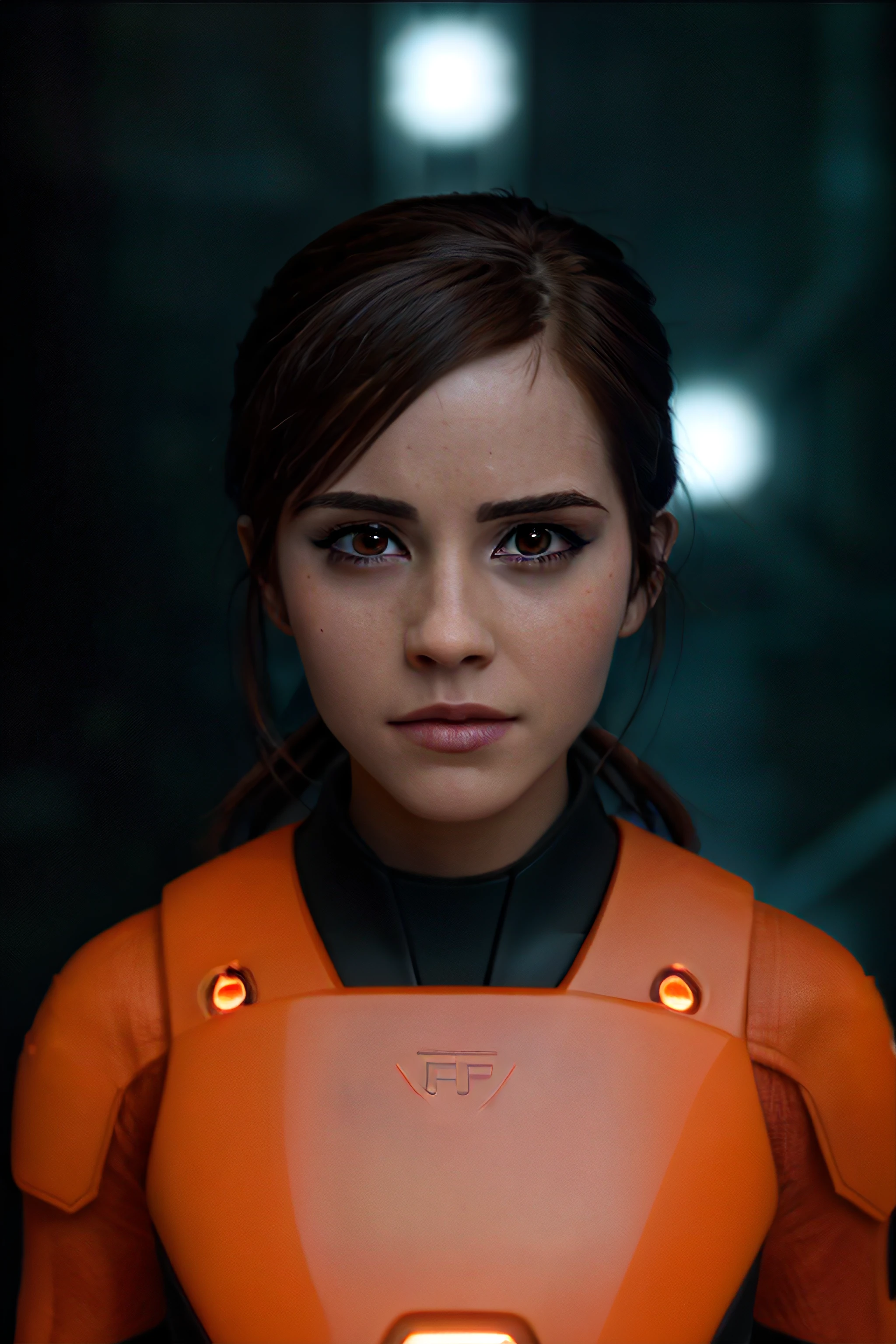 3mm4w, face, 1girl, tr0nl3g4cy, sci-fi, futuristic, dof