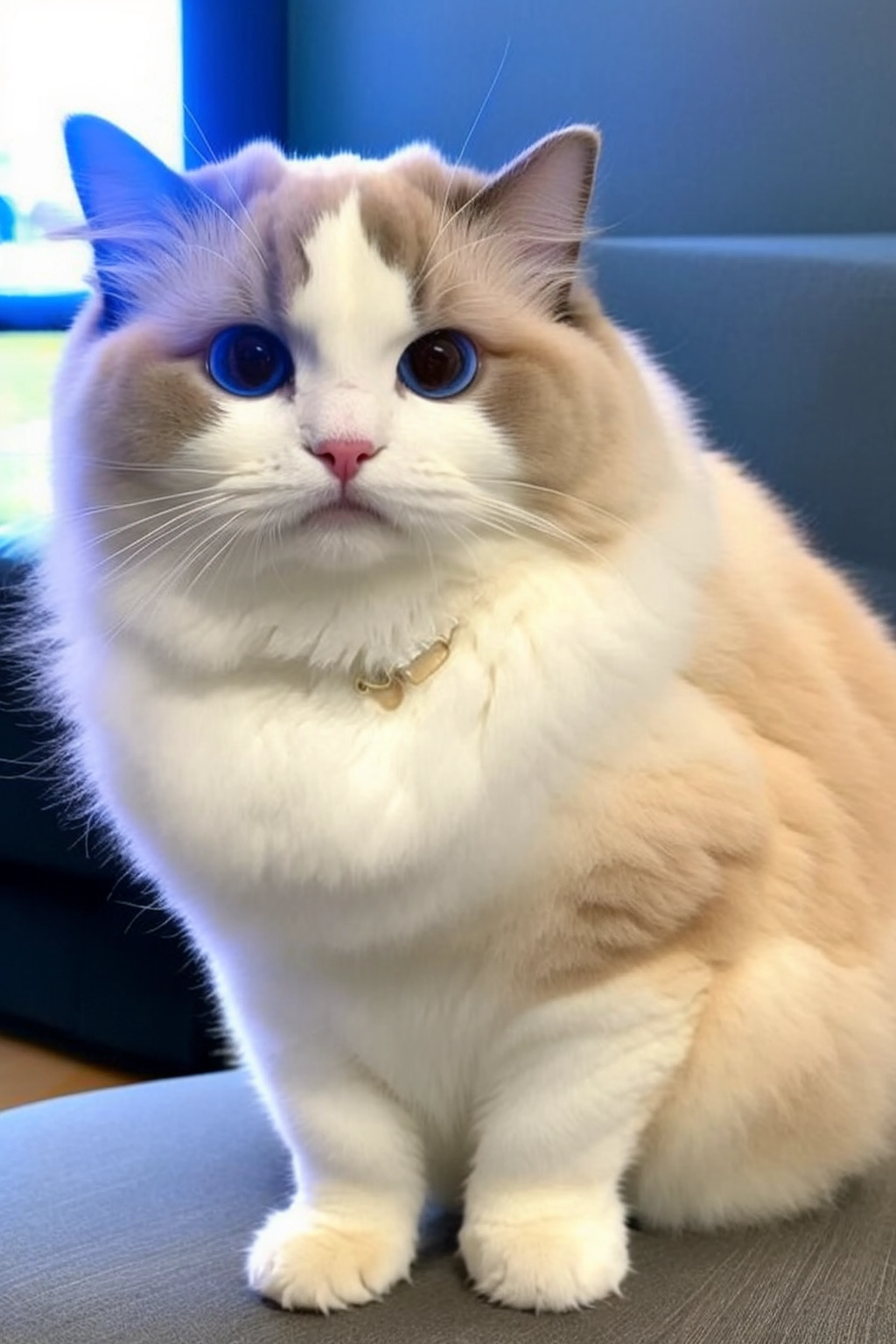 award winning wildlife (medium long shot:1.4), 35mm film movie still, ultra photorealistic, photorealism,(ragdoll cat, fat body ,big round eyes,round head.round face, cute, smile)looking at viewer, taken with hasselblad H6D 100c, the HCD 24mm lens, hazy mood, cinematic dramatic lighting, cold muted colors, (DOF:1.4),, sharp focus, (perfect real extremely details), amazing fine detail, absurdres, hyper realistic lifelike texture, dramatic lighting <lora:Mr_ragdoll:1>
