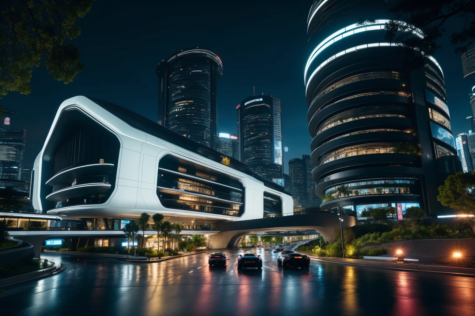 (masterpiece),(high quality), best quality, real,(realistic), super detailed, (full detail),(4k),8k,scenery, , tree, river, road,car, park, building,
((CyberPunk City)),
<lora:JJsCyberPunk_SpaceStyle:.7> , CyberPunk,