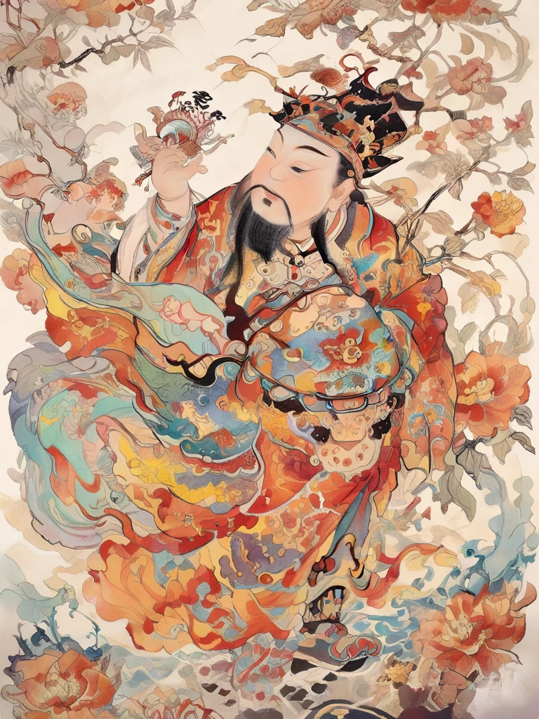 Chinese style, perspective, portrait, (full body: 1.3), fantasy characters, beautiful and cute little dwarf biological models, urban fairy tale atmosphere, (intricate: 1.3) dynamics, soul, digital illustrations, comic style, black steampunk, perfect anatomy, center, almost perfect, shining, splashing flowers, color painting, rich colors, dynamics, highly detailed, watercolor, art station, concept art, Soft and illustrated, art by Carne Griffiths and Wadim Kashin, ink water