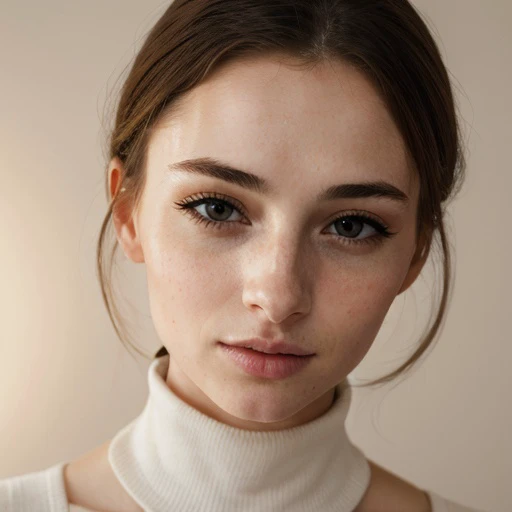 <lora:itskaylaerin_sd15_512_128_64_v1:1> 1girl solo looking at viewer wearing a turtleneck sweater epiCRealism