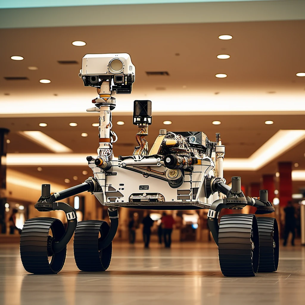 a rover robot, in a mall, highly detailed,  photography, ultra sharp, film, professional, 64k  <lora:add-detail-xl:1.5> <lora:CuriosityRover1024-000300:0.8>
