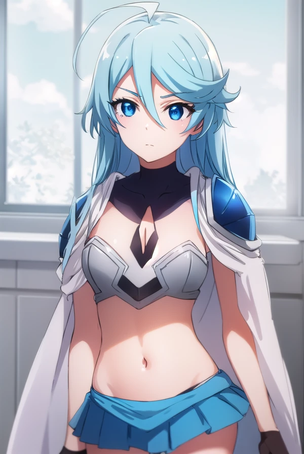louisebalze, <lora:louise balze s2-lora-nochekaiser:1>,
louise balze, blue eyes, hair between eyes, blue hair, ahoge, long hair,
BREAK skirt, thighhighs, gloves, cleavage, pleated skirt, fingerless gloves, cape, armor, blue skirt, zettai ryouiki, covered navel, cleavage cutout,
BREAK outdoors,
BREAK looking at viewer,
BREAK <lyco:GoodHands-beta2:1>, (masterpiece:1.2), best quality, high resolution, unity 8k wallpaper, (illustration:0.8), (beautiful detailed eyes:1.6), extremely detailed face, perfect lighting, extremely detailed CG, (perfect hands, perfect anatomy),