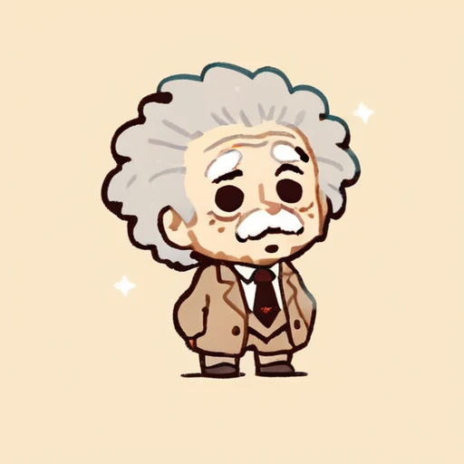 <lora:qlieexl:1>,full body,\(qline\),chibi,lieserl albert einstein,